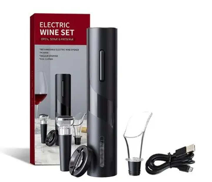 1Pc Black Electric Wine Opener Automatic Corkscrew for Creative Wine Bottle Opener with USB Charging Suit for Home