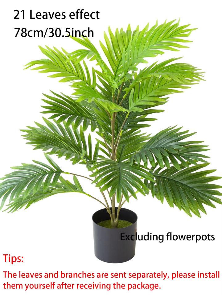 1Pc Large Artificial Palm Plants Leaves Faux Fake Tropical Large Palm Tree Imitation Leaf Home Floor Decoration 70-120Cm