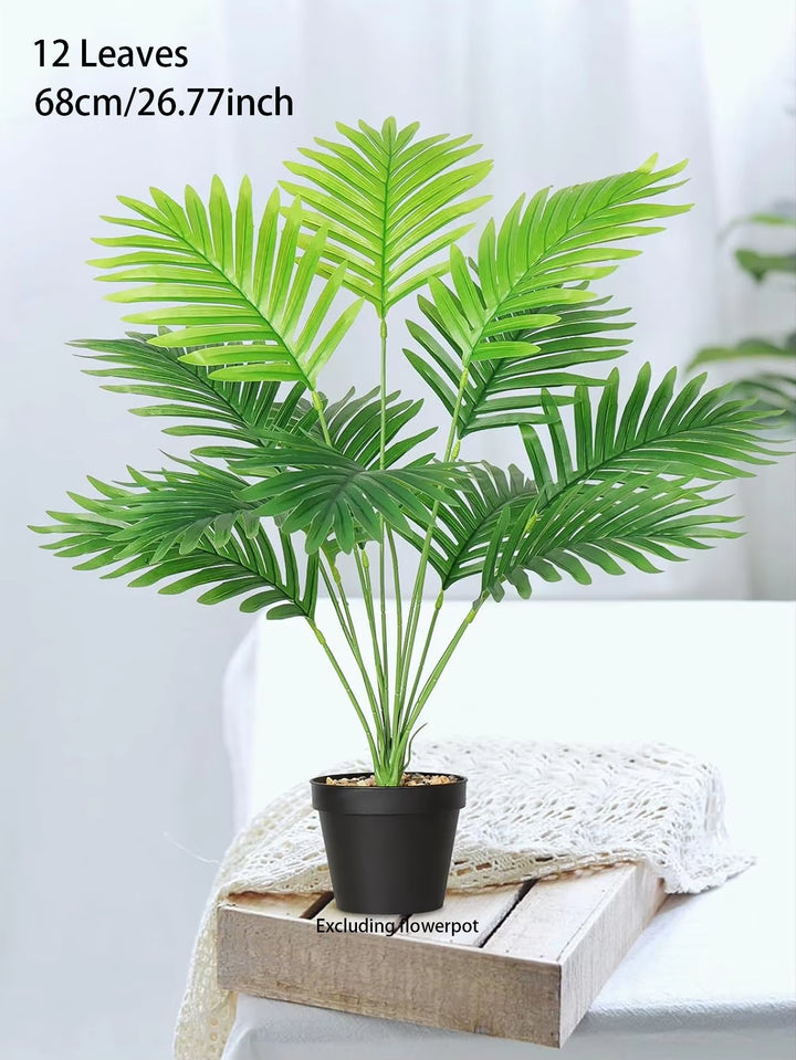 1Pc Large Artificial Palm Plants Leaves Faux Fake Tropical Large Palm Tree Imitation Leaf Home Floor Decoration 70-120Cm