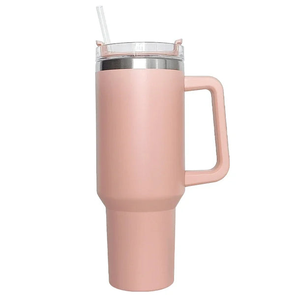 40Oz Mug Tumbler with Handle Insulated Tumbler with Lids Straw Stainless Steel Coffee Tumbler Termos Cup for Travel Thermal Mug